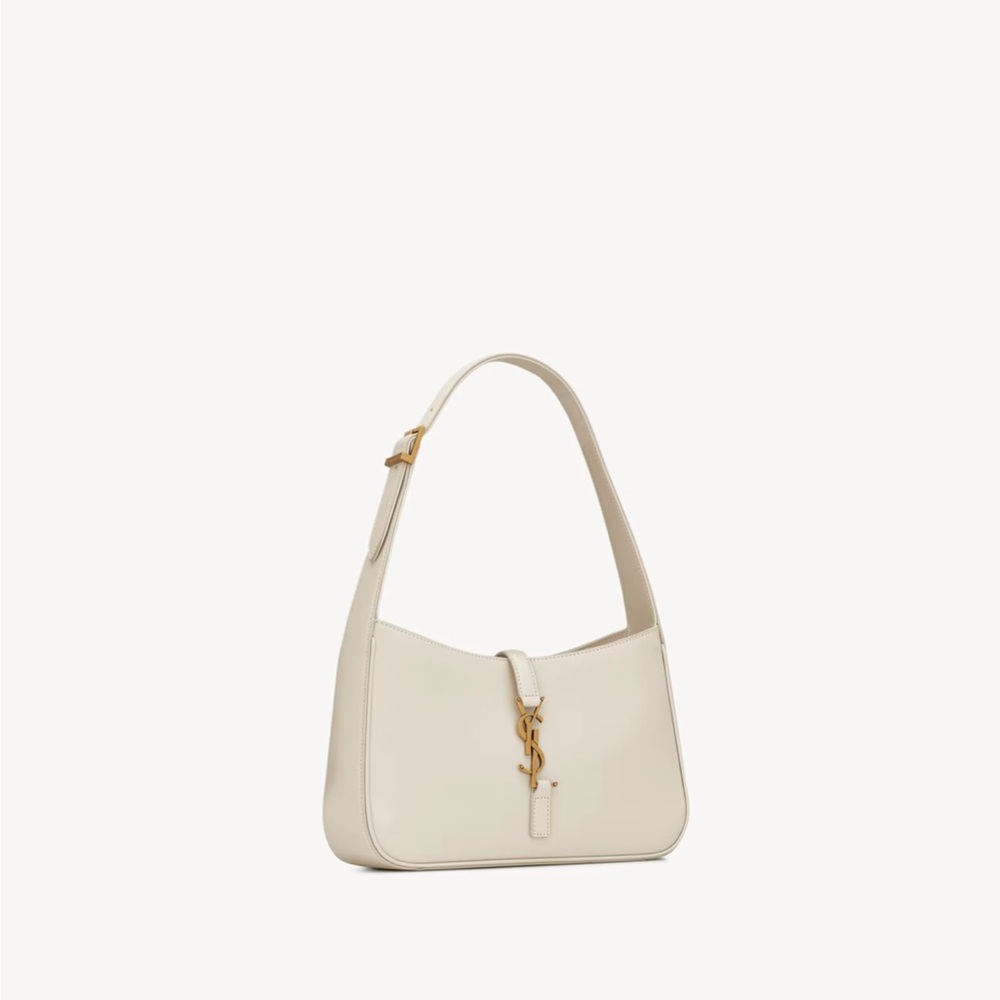 Yves Saint Laurent Ivory Shoulder Bag with Gold Accents